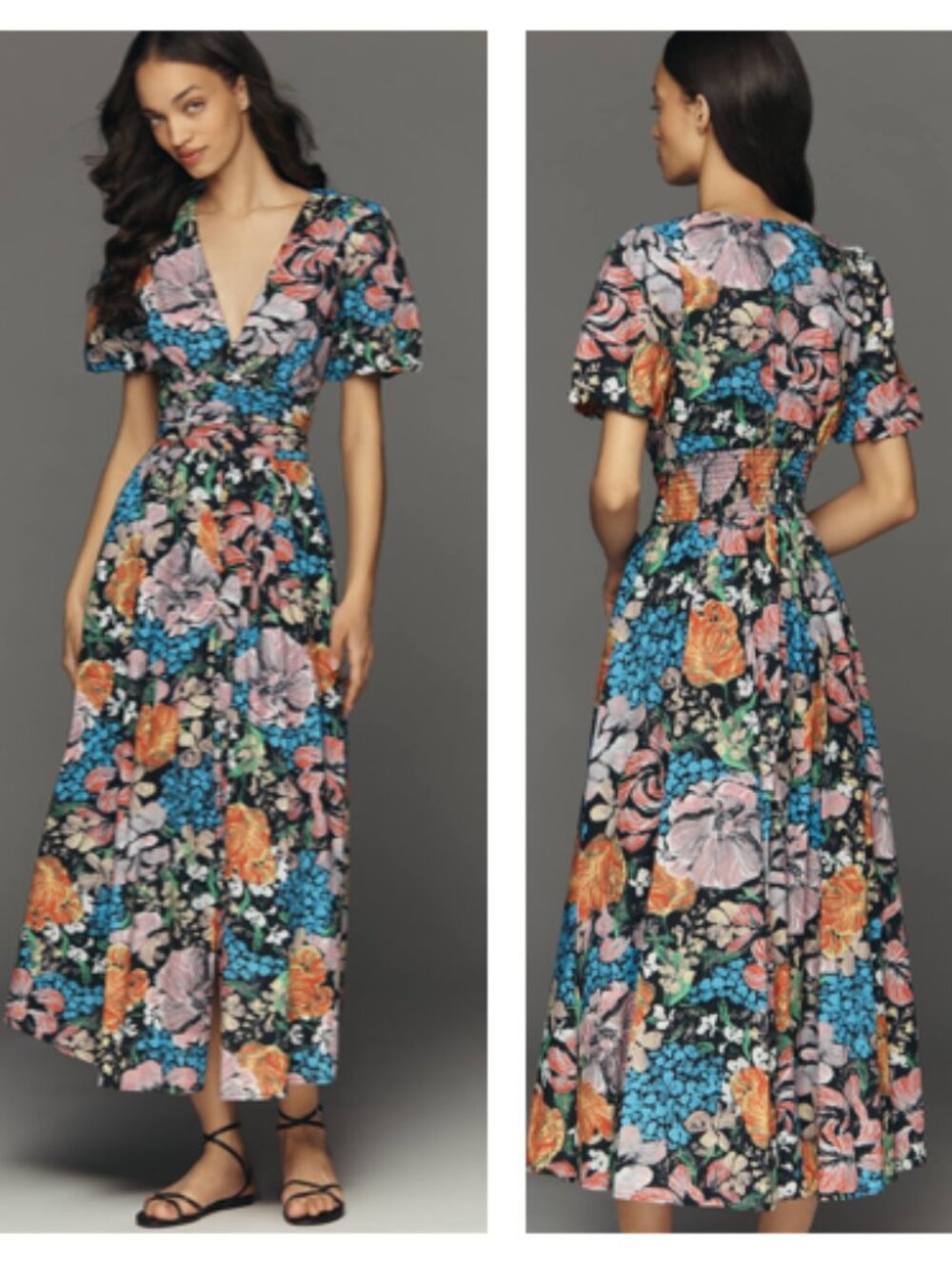 Yukiko Noritake Katerina Button-Front Midi Dress By Anthropologie